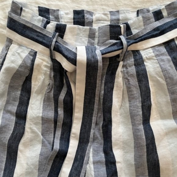 POINT SUR LINEN WIDE LEG CROPPED PANTS SIZE 14 - Picture 2 of 4